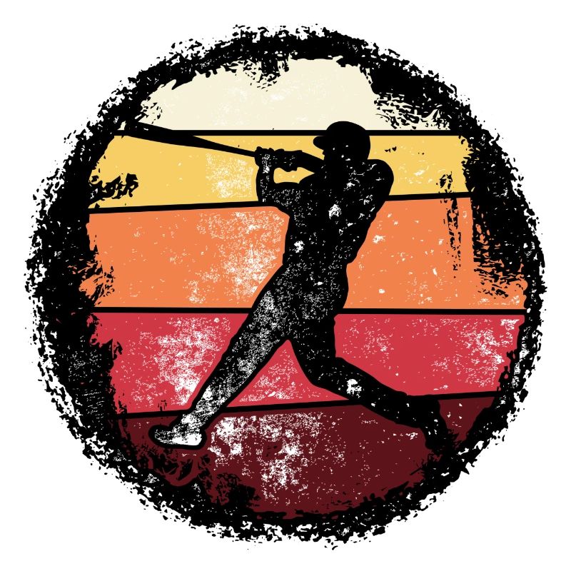 Silhouette de coucher de soleil de baseball