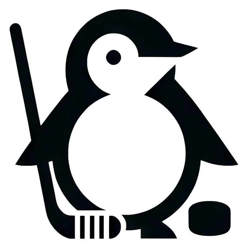 Minimalistischer Pinguin Eishockeyspieler -