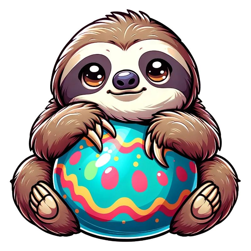 Easter Sloth: Hug and Easter Egg