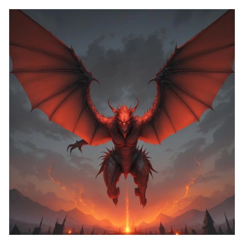 Rotdrache im Lavastrom