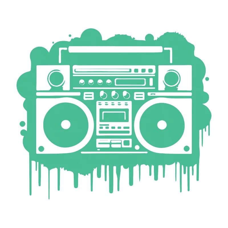 Cyan Ghettoblaster (durchsichtig)