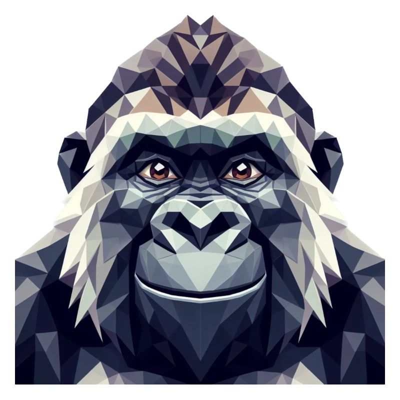 Ein Affe im Polygon-Stil