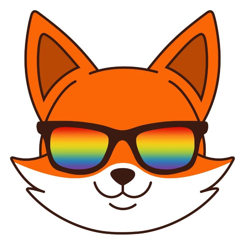 Fuchs mit Regenbogen Sonnenbrille