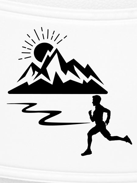 Runner man with mountains