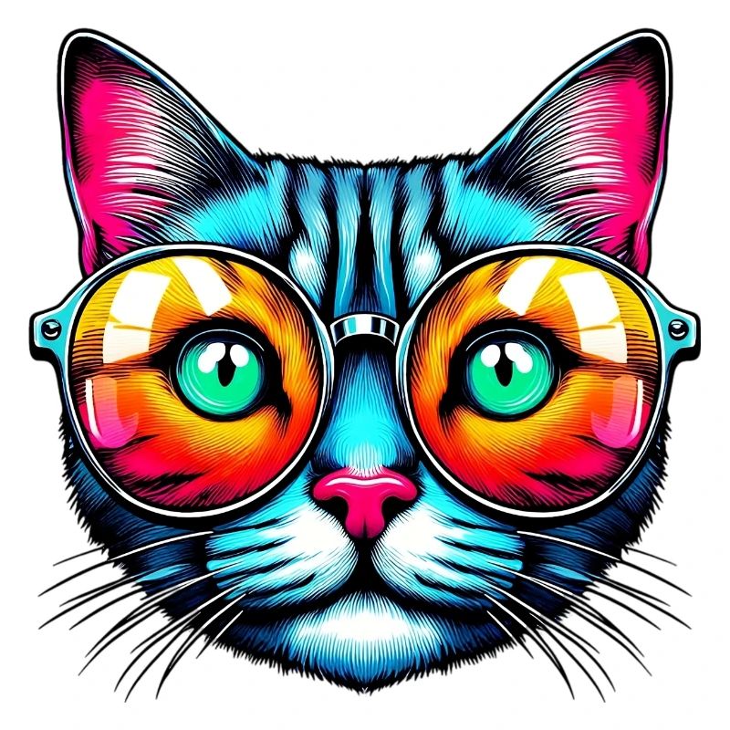 Chat avec des lunettes de soleil