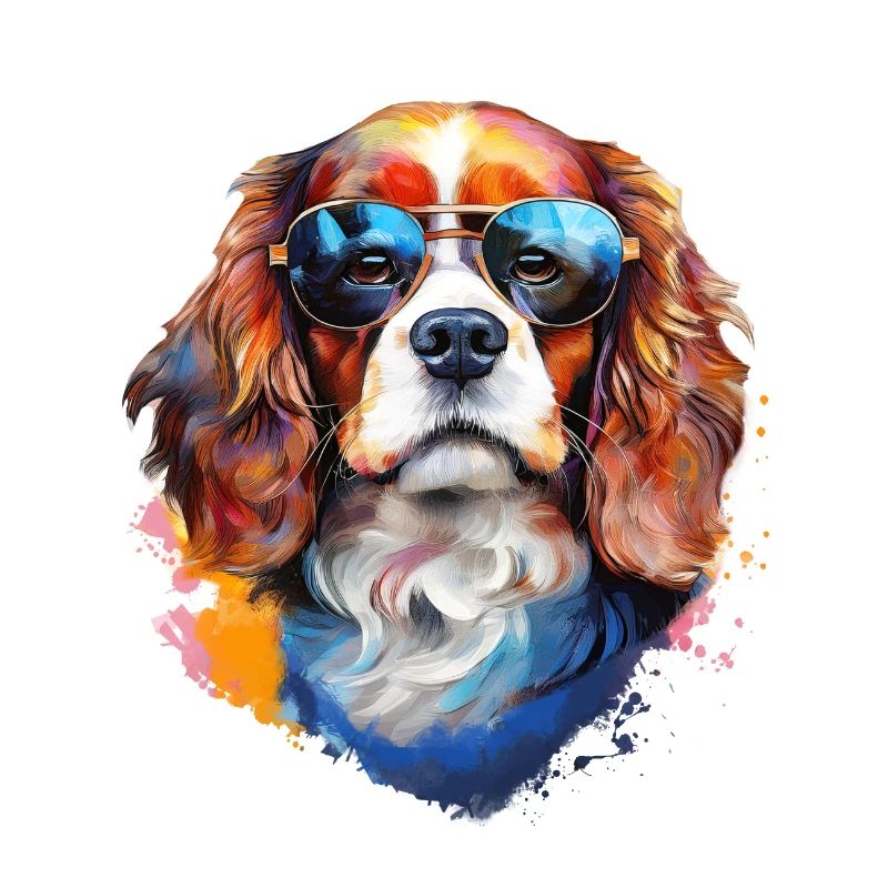 Cavalier Kings Charles Spaniel avec lunettes de soleil