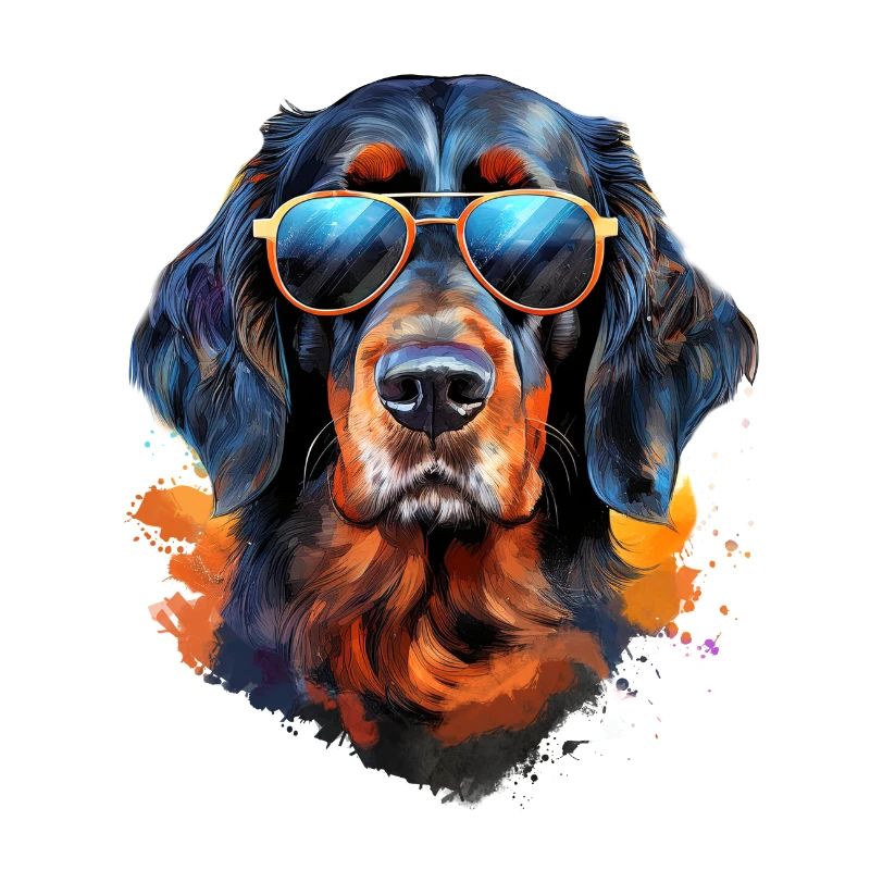 Gordon Setter mit Sonnenbrille
