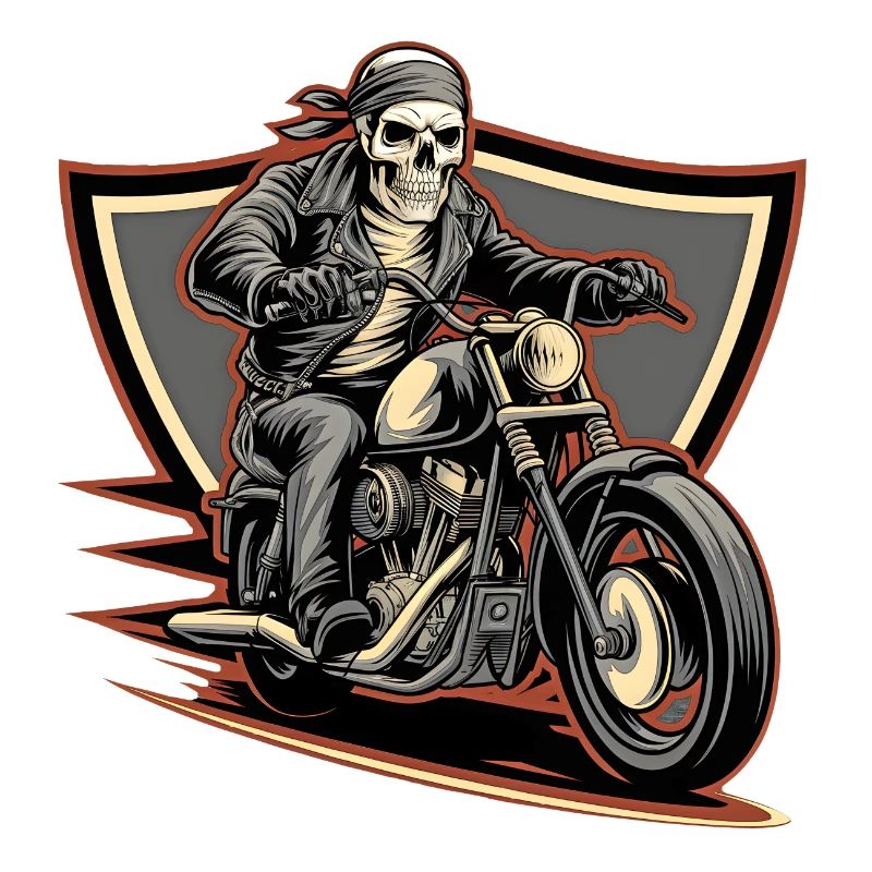 Fearless biker on a gloomy ride