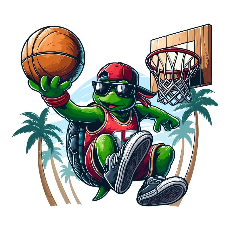 Basketball Schildkröte Dunking cool Geschenk