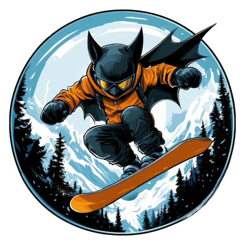 Fledermaus Snowboarder