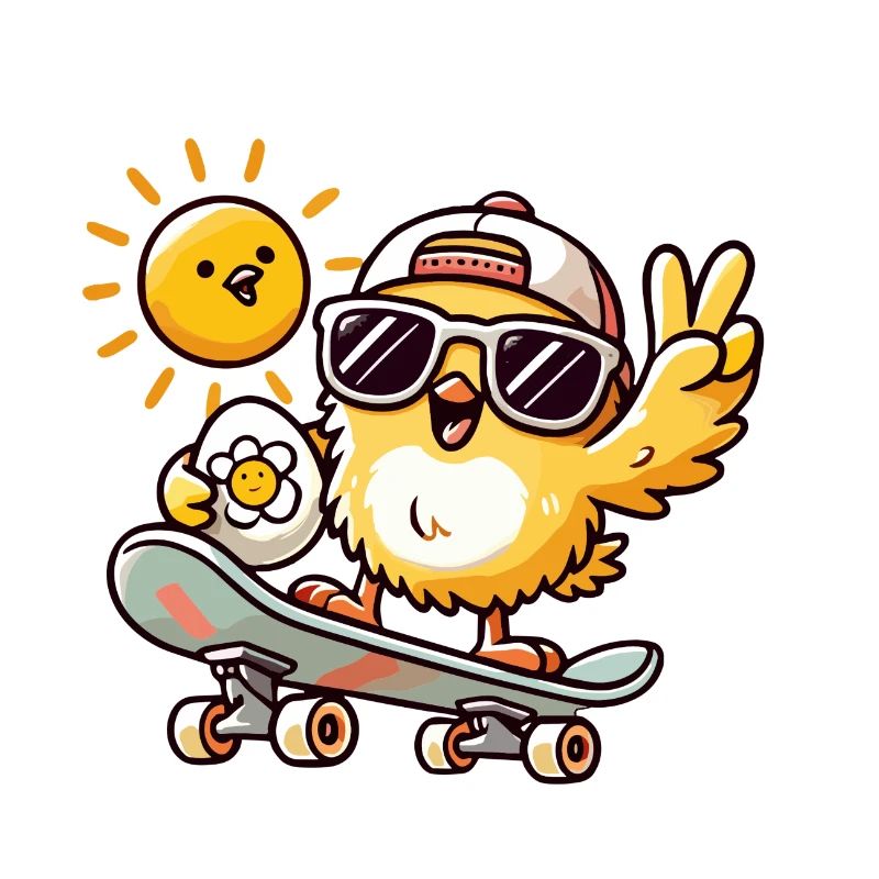 Chick on the skateboard