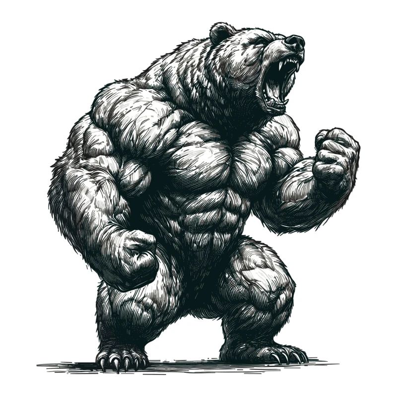 Bear strong muscles motivation strength strength gift