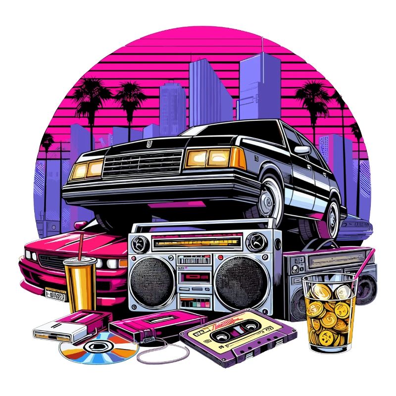 Compact Cassette Ghetto Blaster 90s Retro Gift