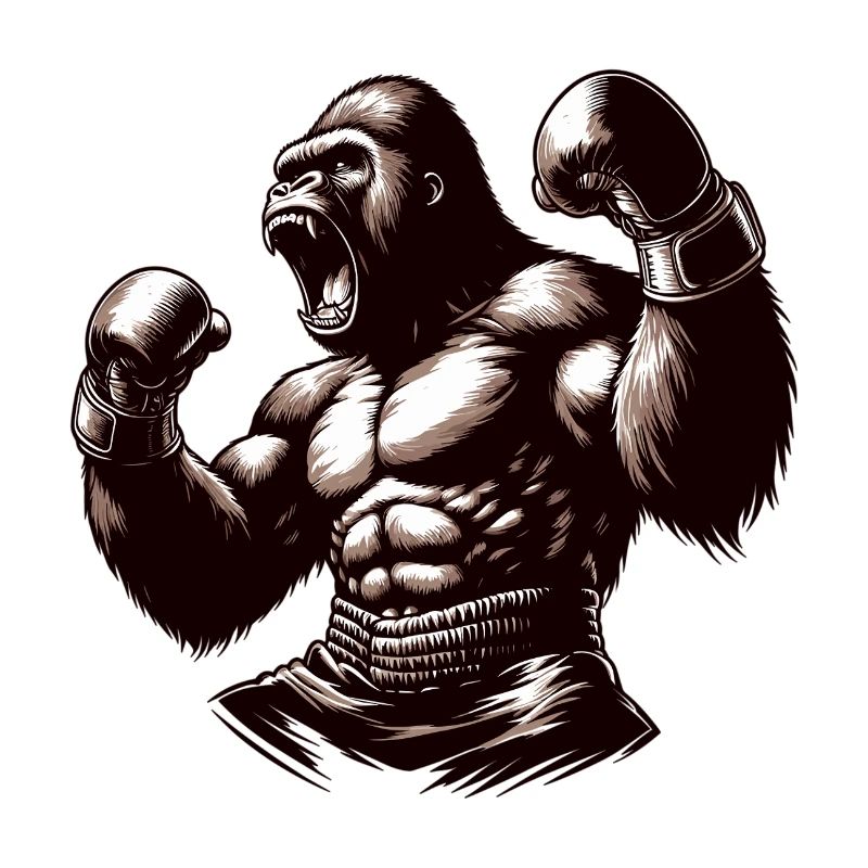 Gorille Boxer Fighter Boxing Roars Cadeau