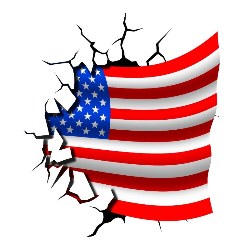 Drapeau des États-Unis - USA - Drapeau Broken Desi