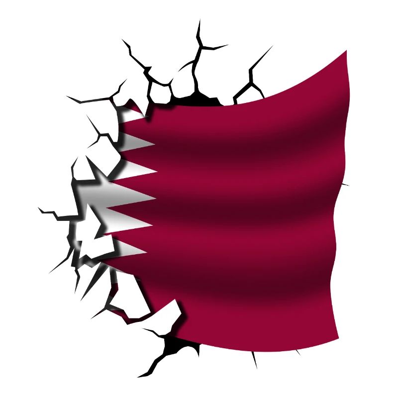 Drapeau du Qatar - Qatar - Drapeau Broken Design