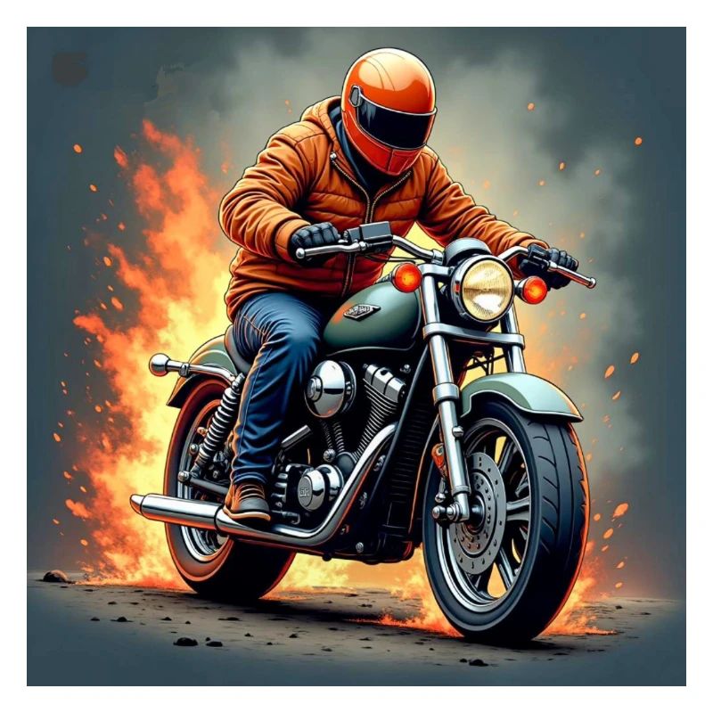 Flammenmotor Motorradheld