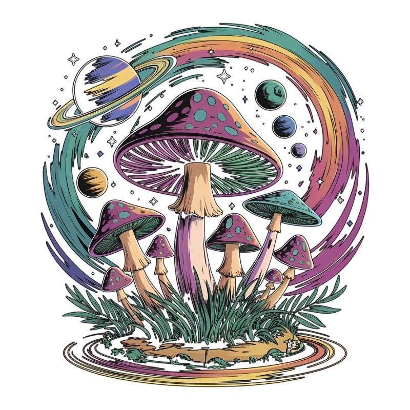Fantaisie psychédélique de champignon de l’espace