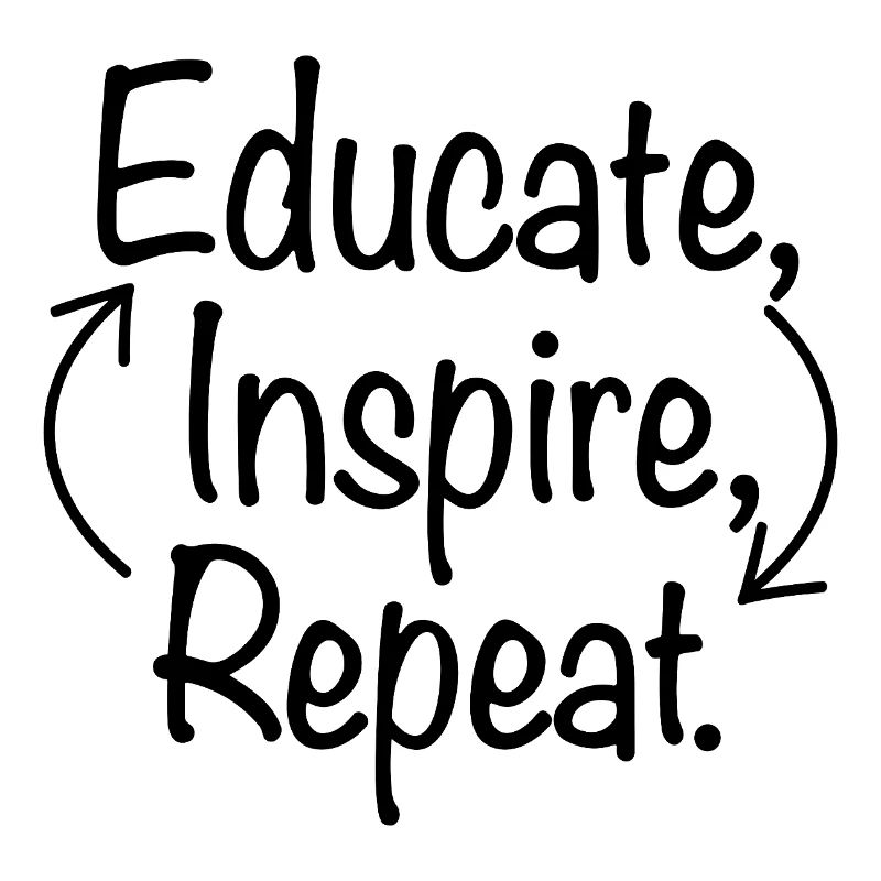 Educate Inspire Repeat Teacher Saying
