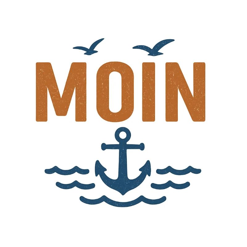 Conception de moin maritime avec ancre et oiseaux