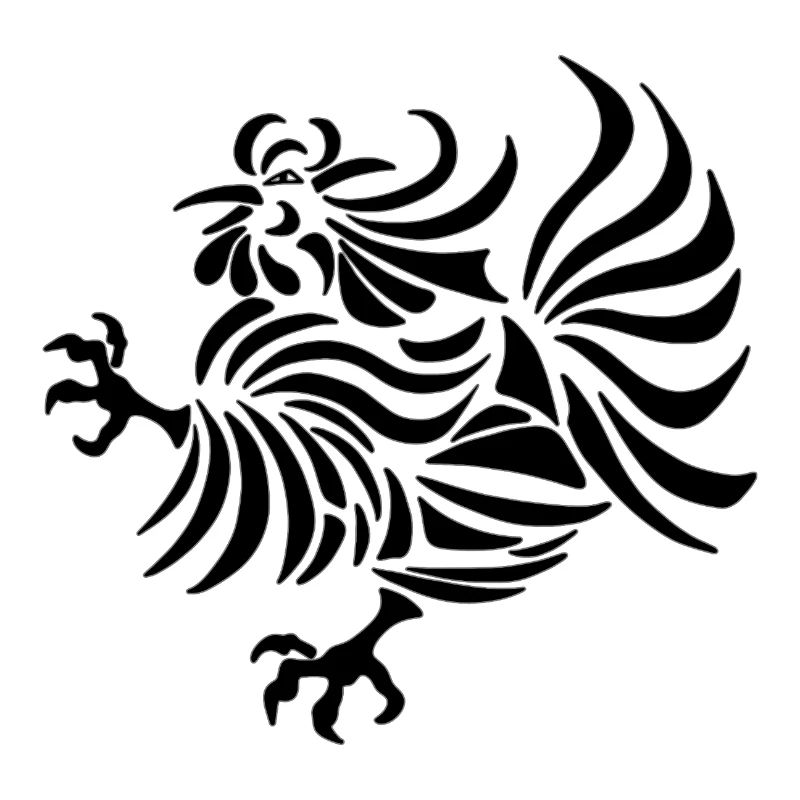 Dessin au trait complexe d'un coq