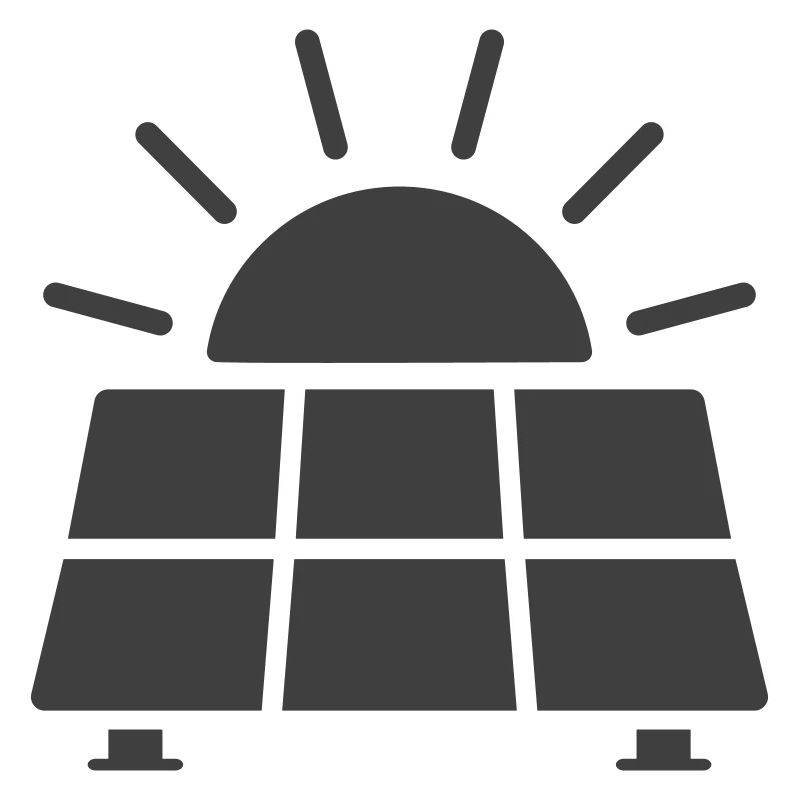 Solar Panel Energy Line Icon