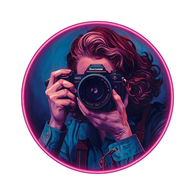 Fotografin mit Retro-Videoglamour