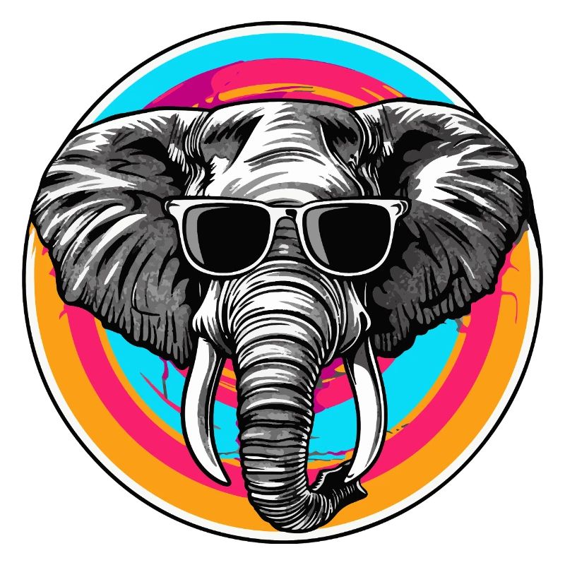 Elefant mit Sonnenbrille