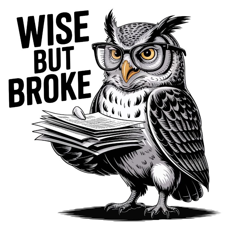 Weise, aber pleite Eule