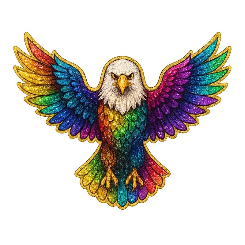Rainbow Eagle Wing Art