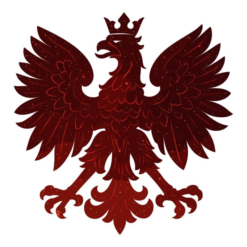 Poland Polska Eagle Flag Red Glitter Gift