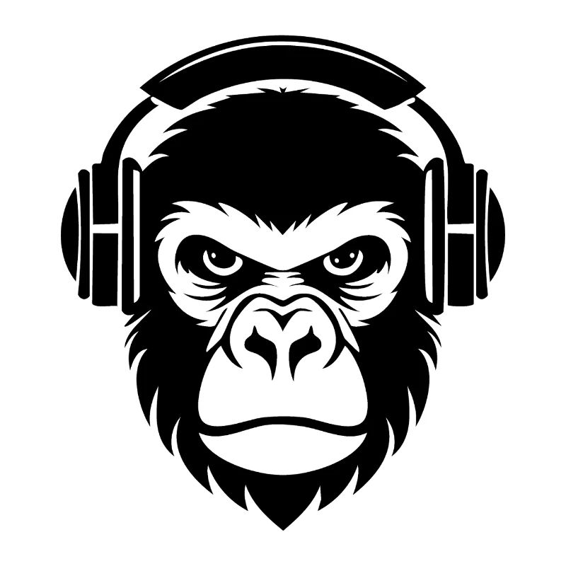 Retro Monkey Head Vinyl Giradischi Camicia da strada