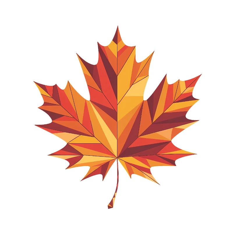 Herbstblatt - Cooles Low-Poly-Logo