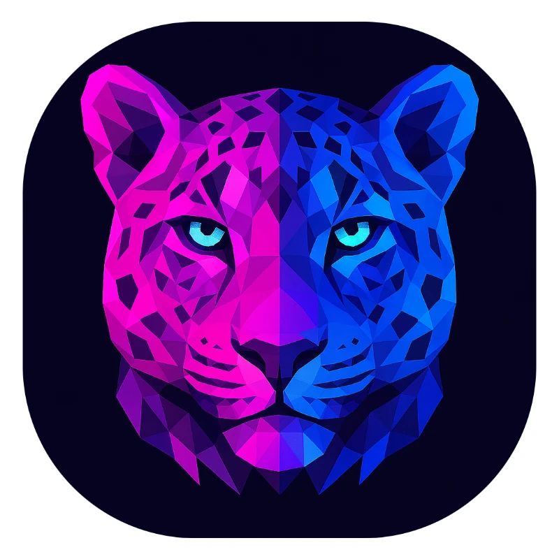 Neon Geometrischer Leopard