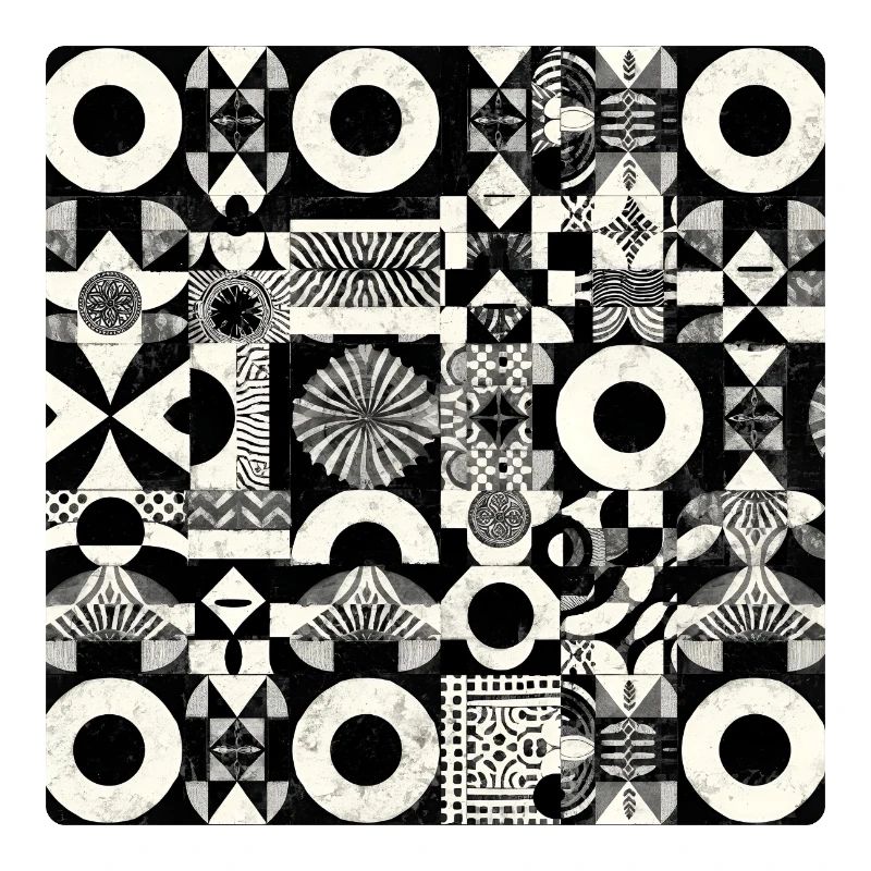Abstract Black and White Pattern Geometry