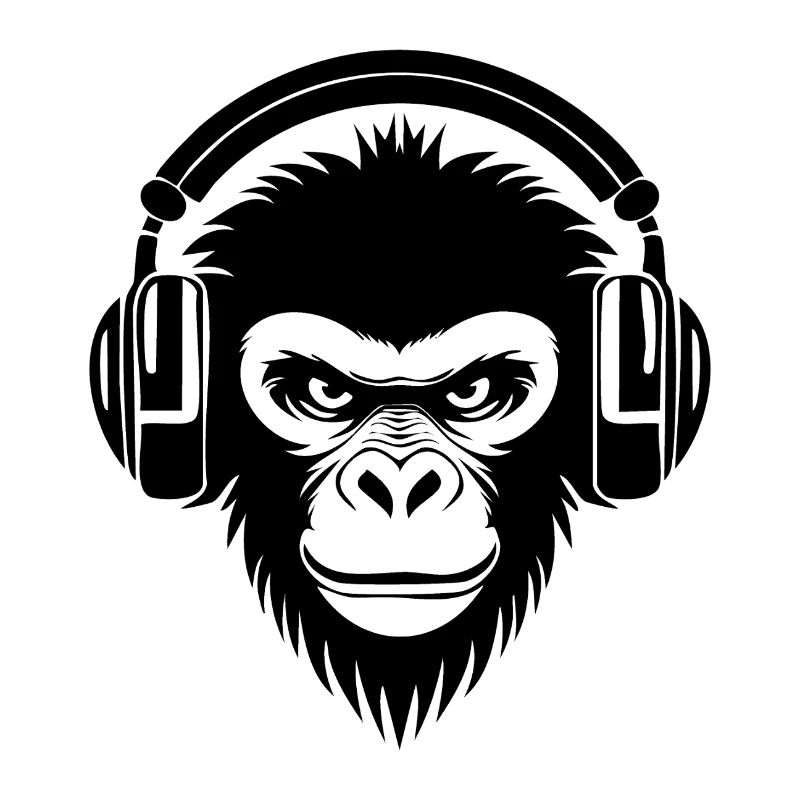 Finsterer Comic-Affe mit Kopfhörern Shirt