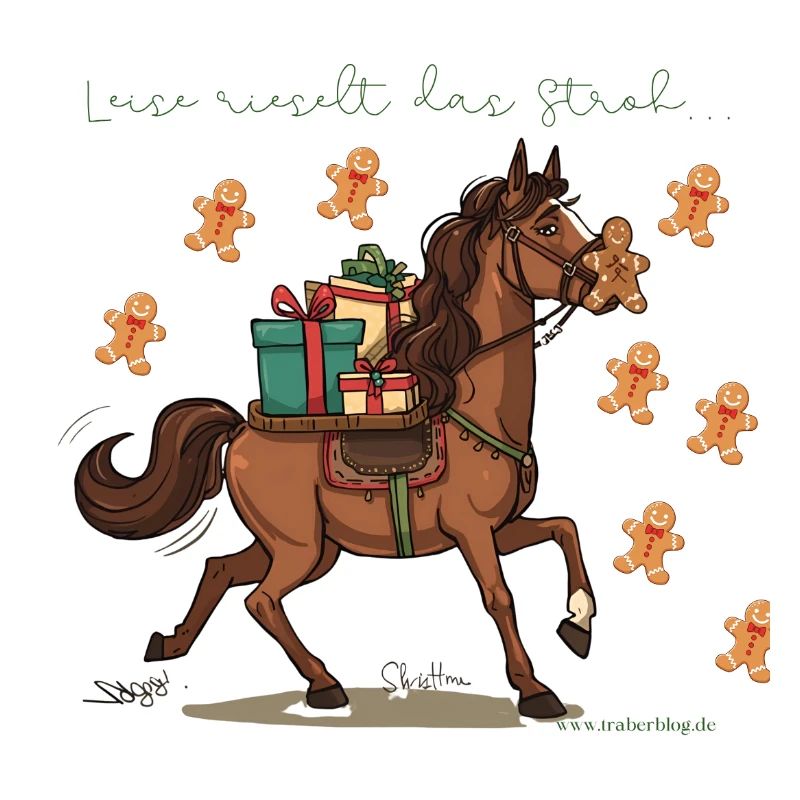 Weihnachtspferd mit Geschenken Traber -