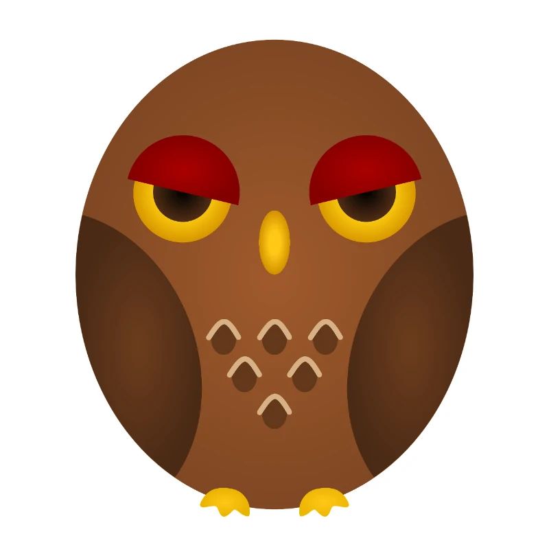 Grumpy Owl Silhouette