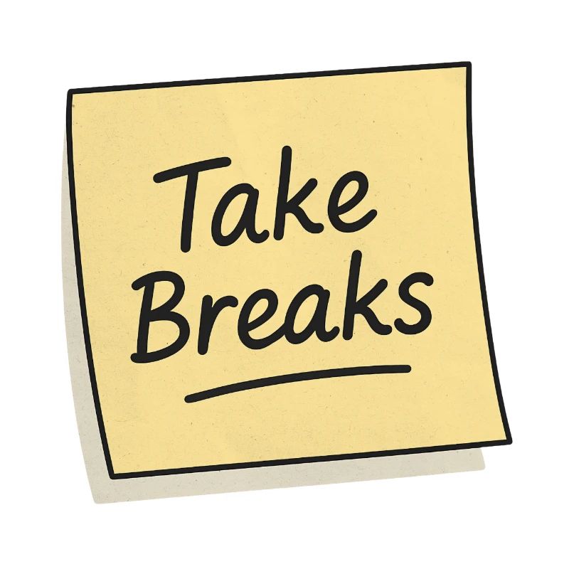 Take Breaks Sticky Note Reminder