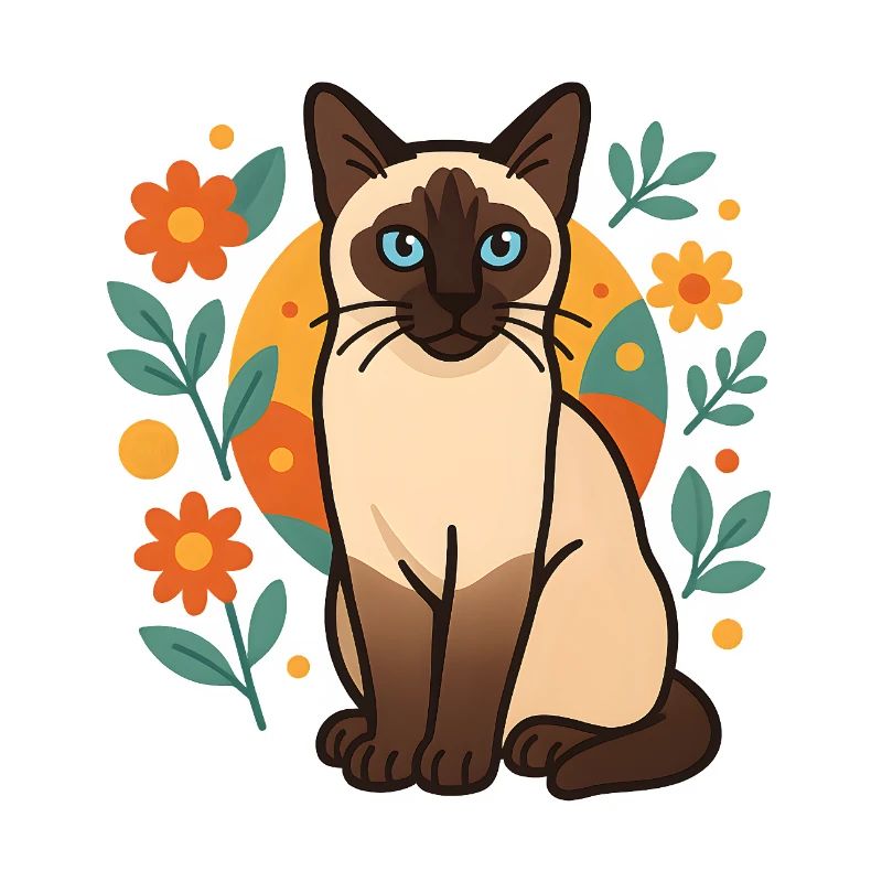 Siamkatze Blume Designs