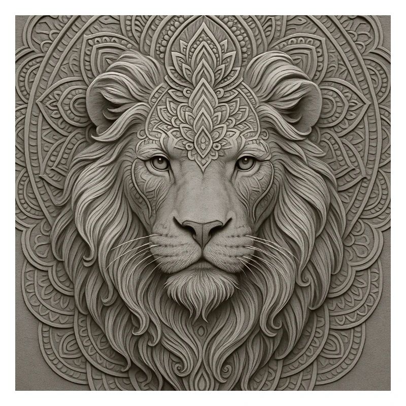 Motif du devant du mandala du lion