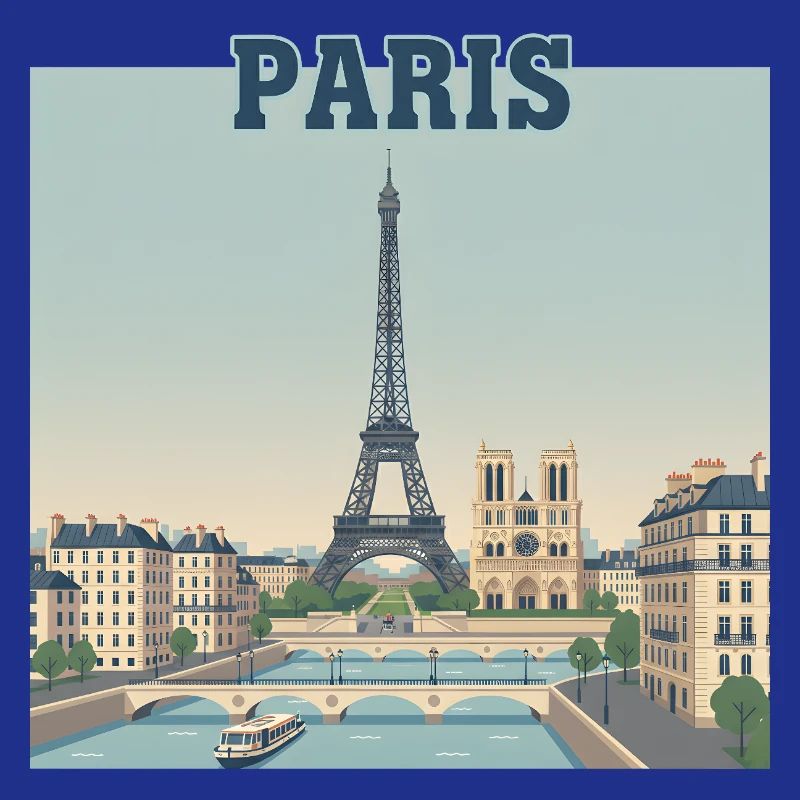 Imprimé Eiffel de la Skyline de Paris