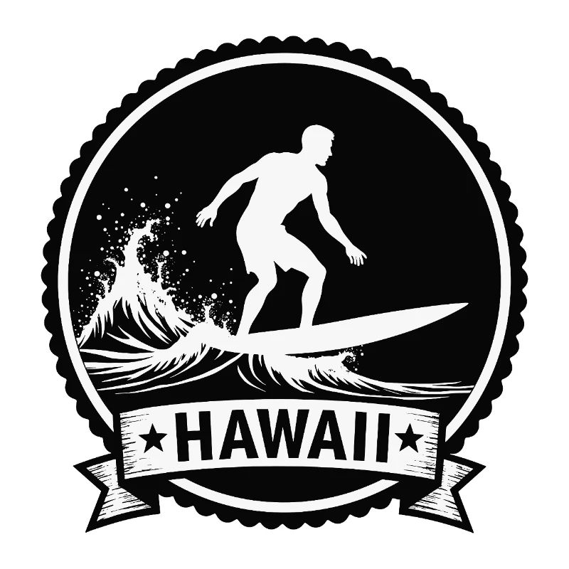 Hawaii Surf Wave Badge
