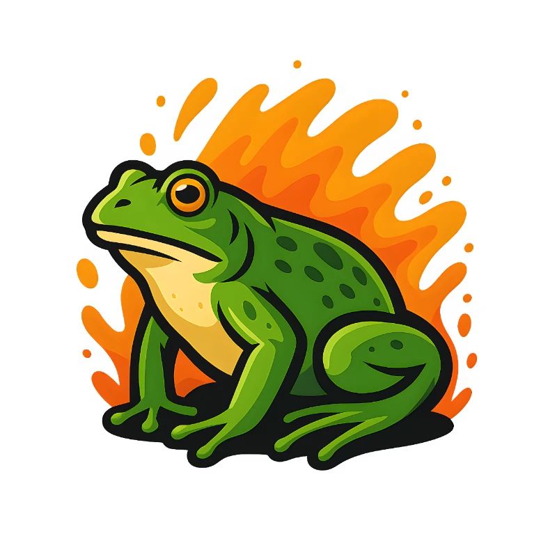 Flaming Green Goliath Frog