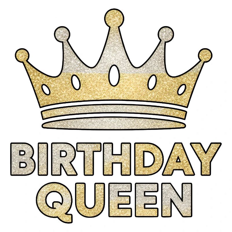 Birthday Queen – Glitter Crown Design
