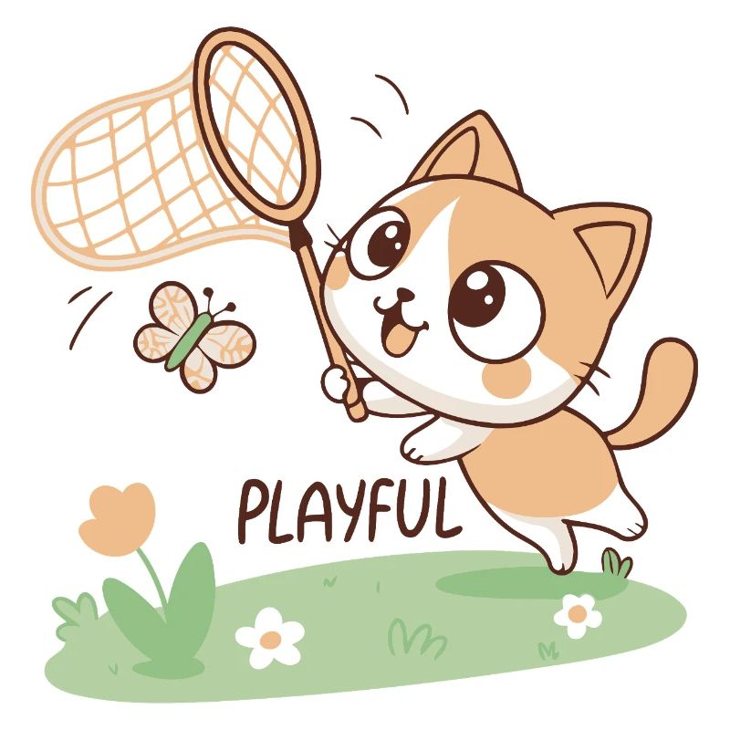 Playable kitten and butterfly