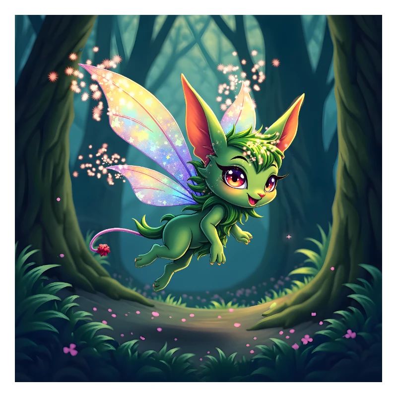 Dragon arc-en-ciel de la forêt