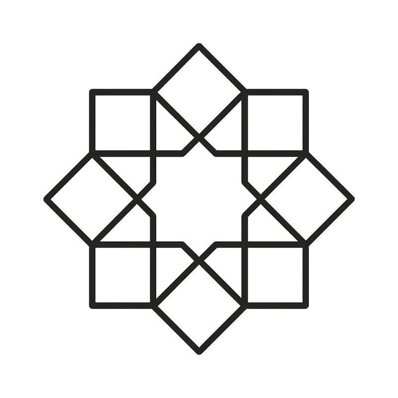 Geometric Square Star Circle Pattern