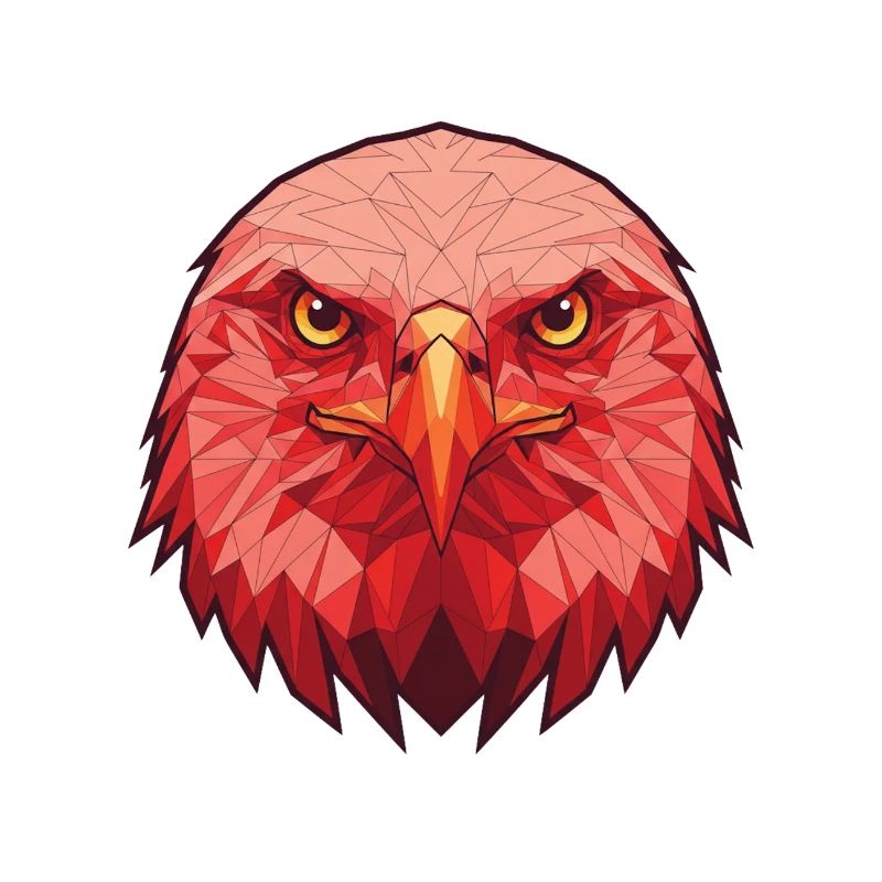 Red Eagle Lowpoly Portrait
