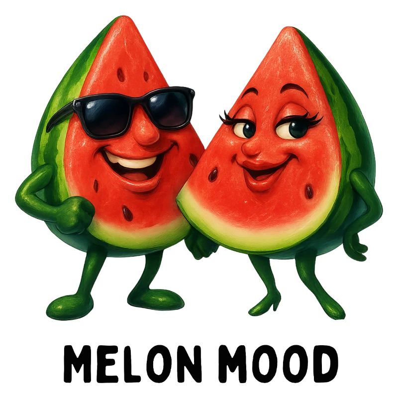 Humeur du melon : Duo pastèques heureux